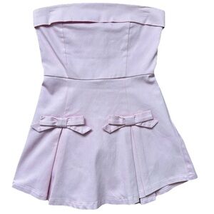 Altar'd State Kailynn Strapless Bow Romper Pink Women Party Casual